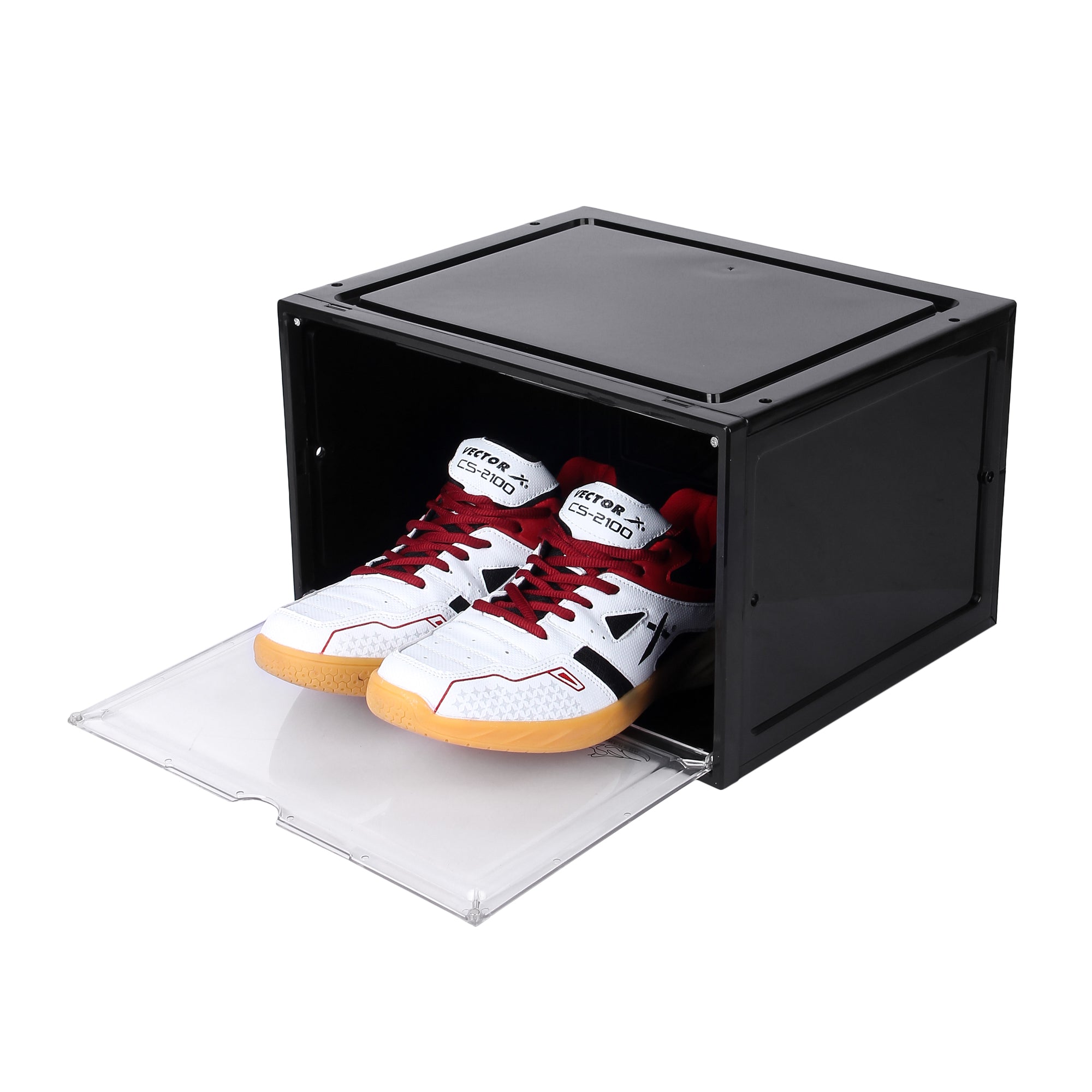 SNEAKARE Shoe Storage Organizer, Set of 2 Heavy-Duty Sneaker Box, Stackable  Storage Box with Magnetic Closure, Easy : Amazon.in: Home & Kitchen